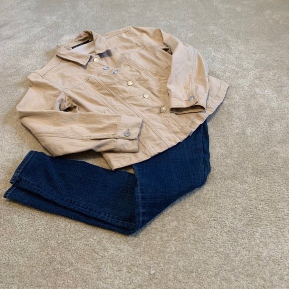 Willi Smith Cotton Tan Button Down Jacket Size M - Picture 1 of 11